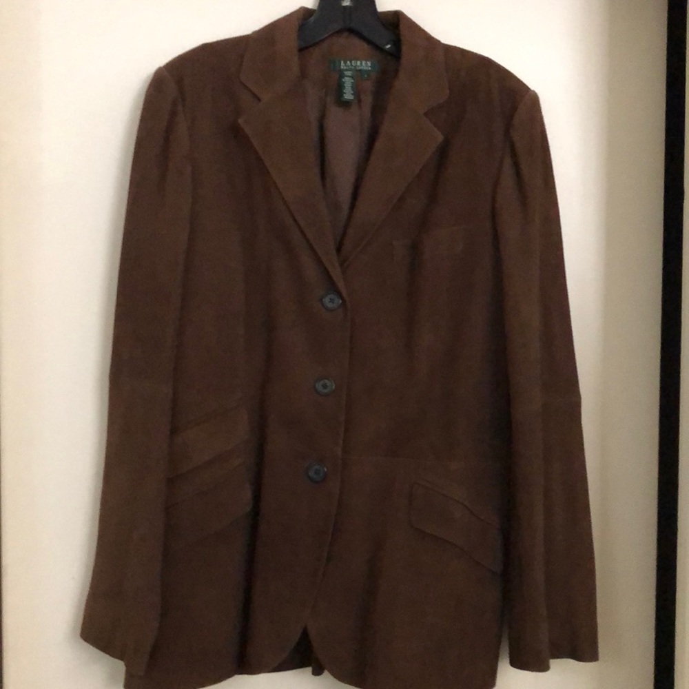Ralphs Lauren Suede Leather Jacket in Preston Brown size L
